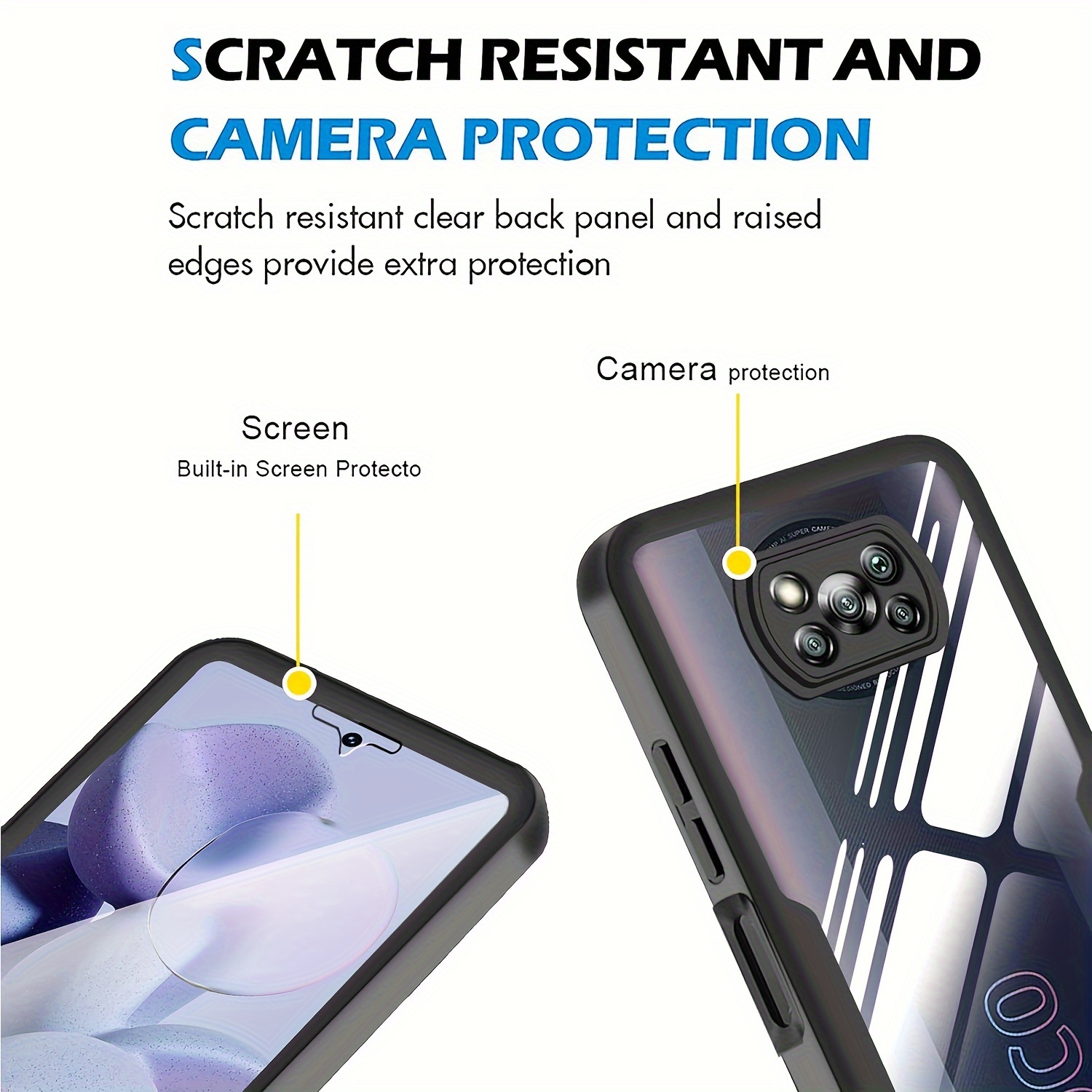 Clear case Transparent Shockproof Phone Case For Xiaomi Redmi 13C