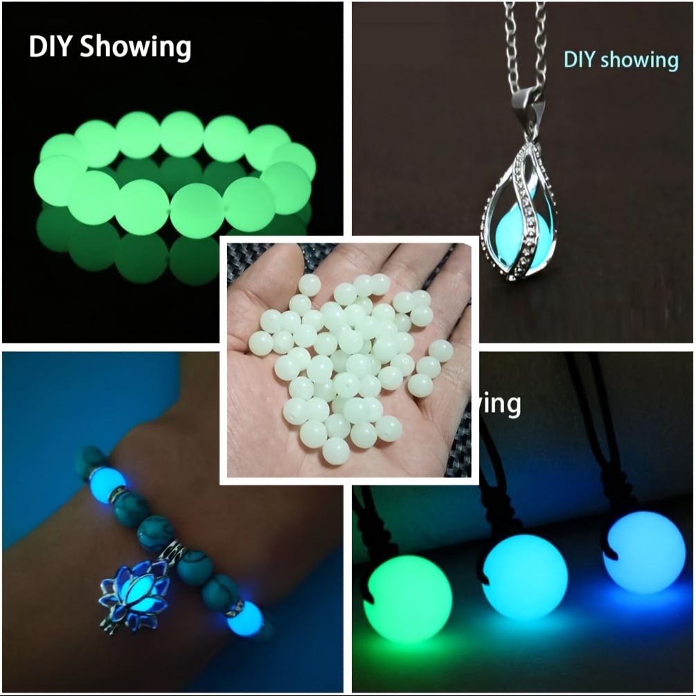 Glow In The Dark Beads Small Round Matte Sea Glass Beads For - Temu