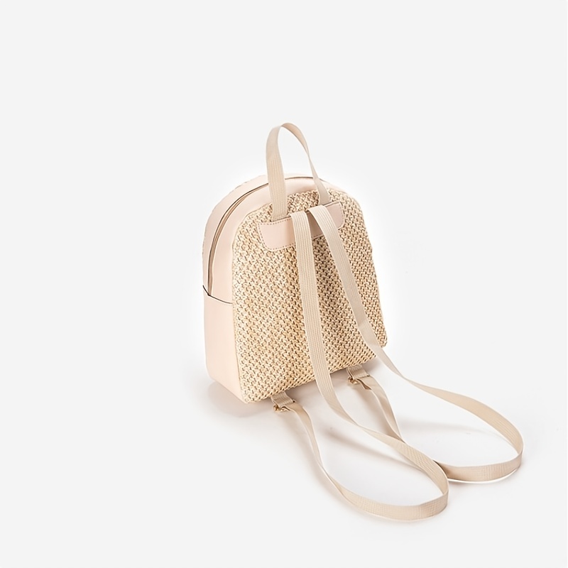 Mini Vacation Style Woven Straw Backpack