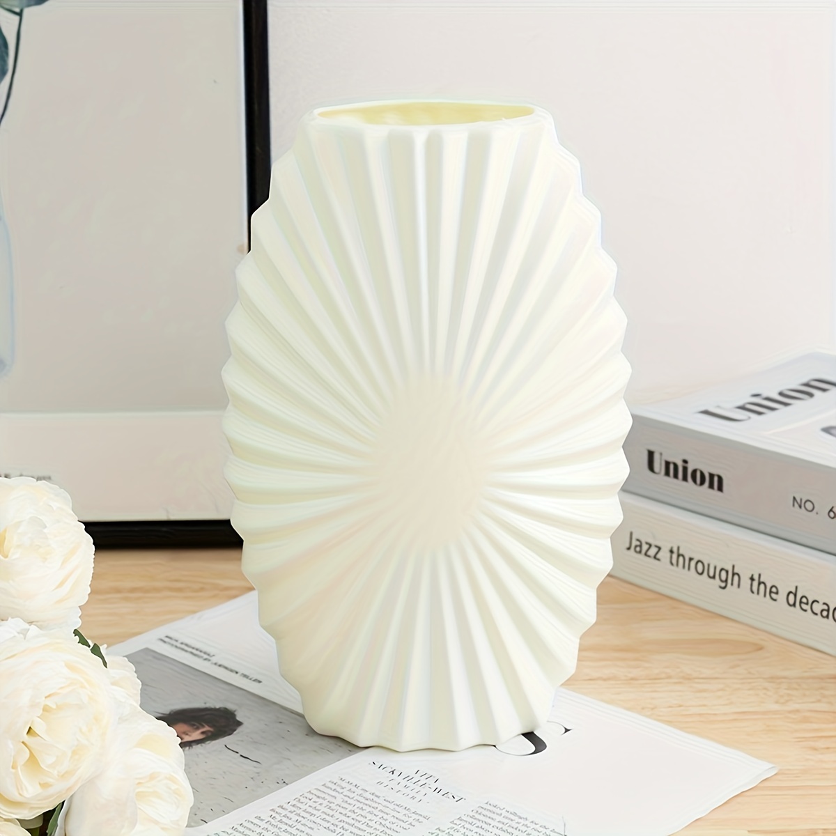 Image of 1pc Extra Large Sunflower Vase, Home And Office Decoration, Nordic Style Plastic Vase For Arrangements, Wedding Supplies, And Gifts