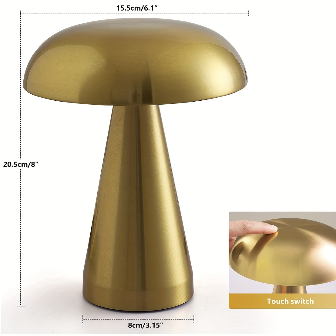 Mushroom Table Lamp 3 Color Adjustable Brightness Cordless - Temu Canada