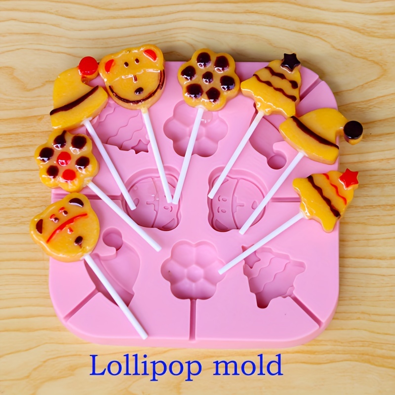 8 Capacity Silicone Star Lollipop Mold Stick Baking Hard Candy DIY