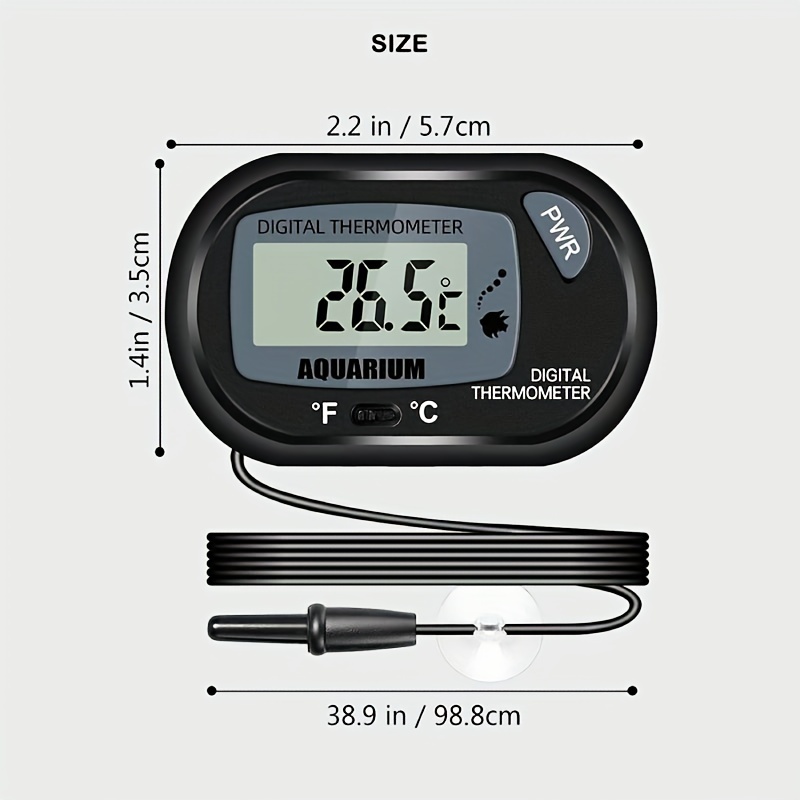 Lcd Digital Aquarium Thermometer, Fish Tank Thermometer With Water