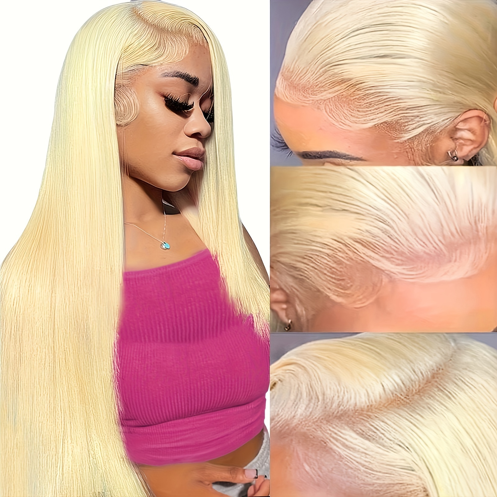 Blonde 13x4 Lace Front Wigs Human Hair Pre Plucked Straight 613 Human Hair Wigs For Women 180 Density Colored Lace Front Wigs 20 34 Inch