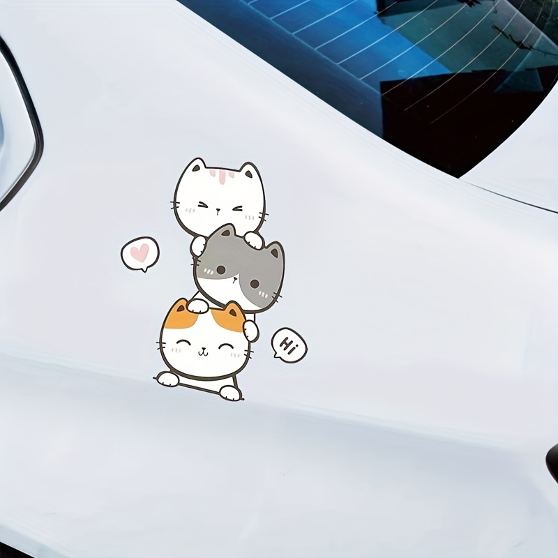 Pegatina De Coche Impermeable De Dibujos Animados con diseño de gatos,  cubre arañazos de auto