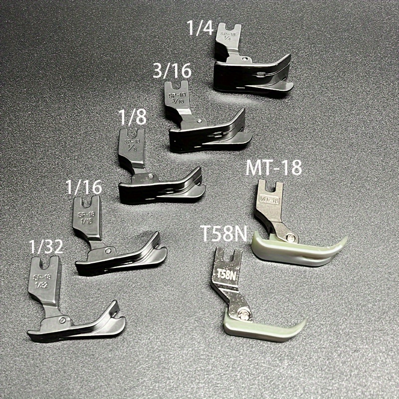 

(7pcs)sp-18 1-32 1-16 1-8 3-16 1-4 T58n , Computer Flat Car Sp-18 All-steel Presser Foot, Stopper Edge Presser Foot, With Knife Presser Foot, Tendon Presser Foot, Plastic Sewing Machine Presser Foot