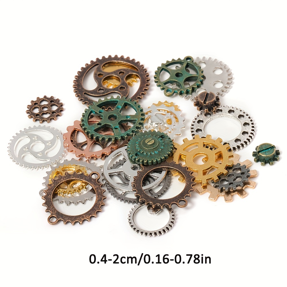 1.76oz Mixed Steampunk Gears Cogs Charms Pendant, DIY Antique Metal Beads  For Bracelets Crafts Components, DIY Jewelry Making Supplies