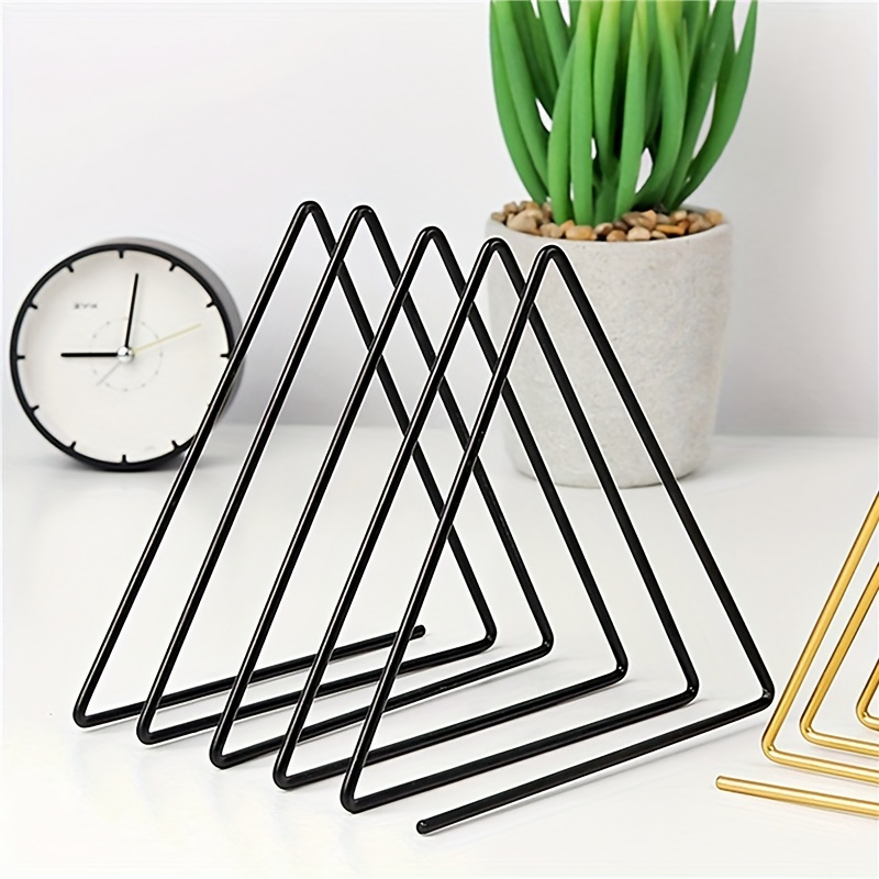 Five grid Iron Desktop Bookshelf Triangular Book Stand Small - Temu