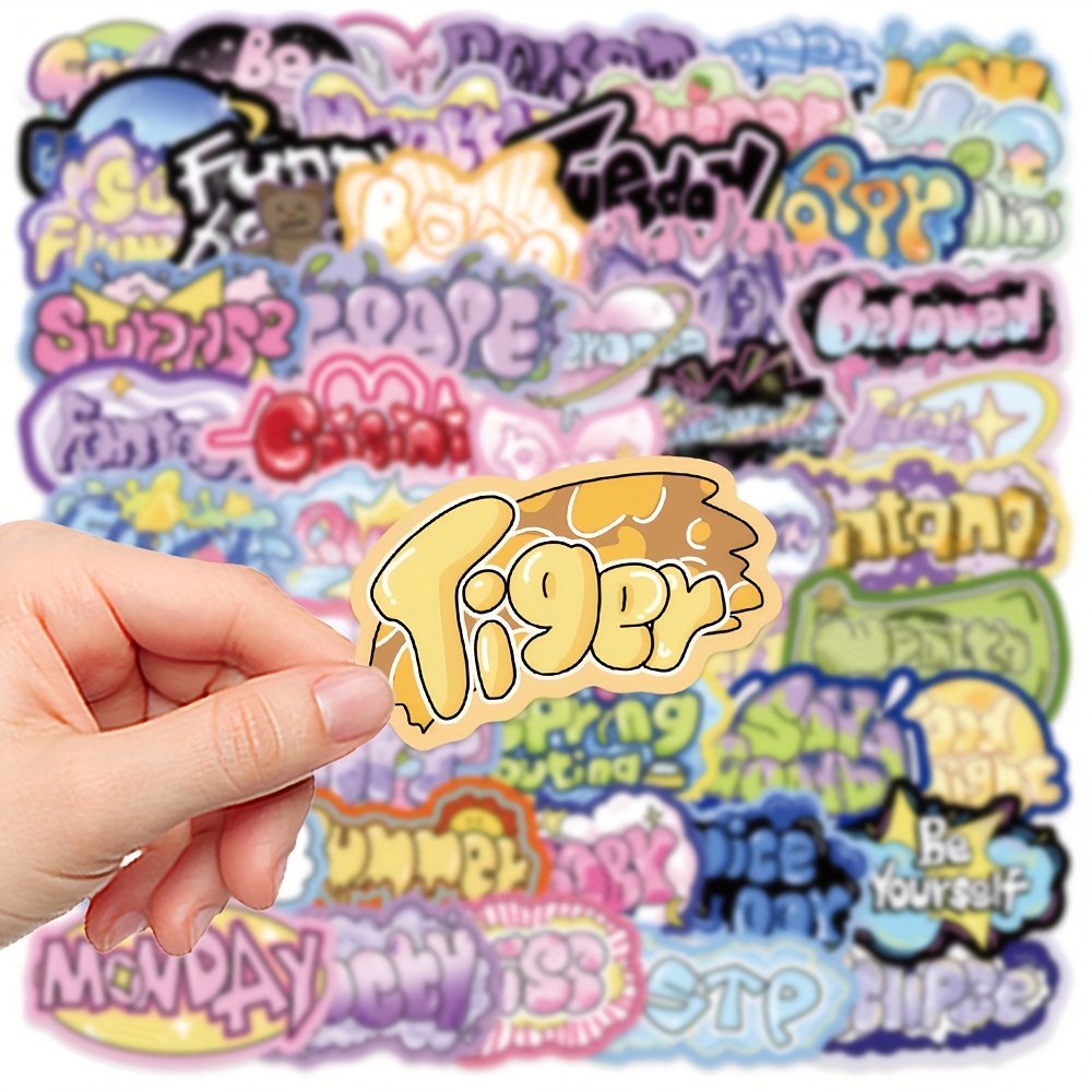 100pcs Alphabet Letter Stickers, Waterproof Stickers for Scrapbook, Laptop, Computers, Skateboards, Water Bottles and Gift