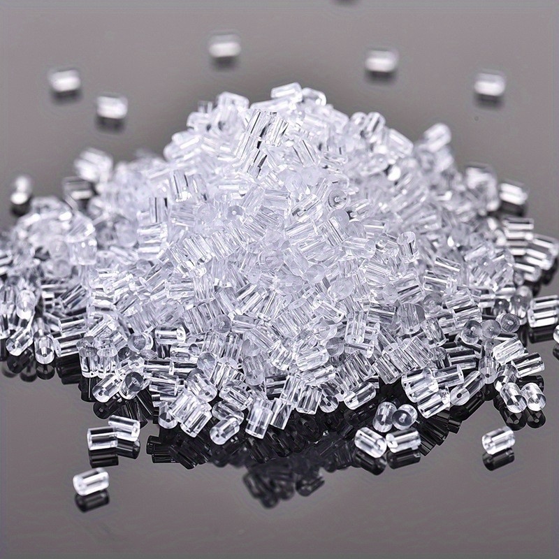 

100pcs Anti-lost Anti-slip Transparent Plastic Fixed Ear Studs Glossy Cylindrical Ear Clog Earring Pin Backs For Diy Ear Jewelry Accessories