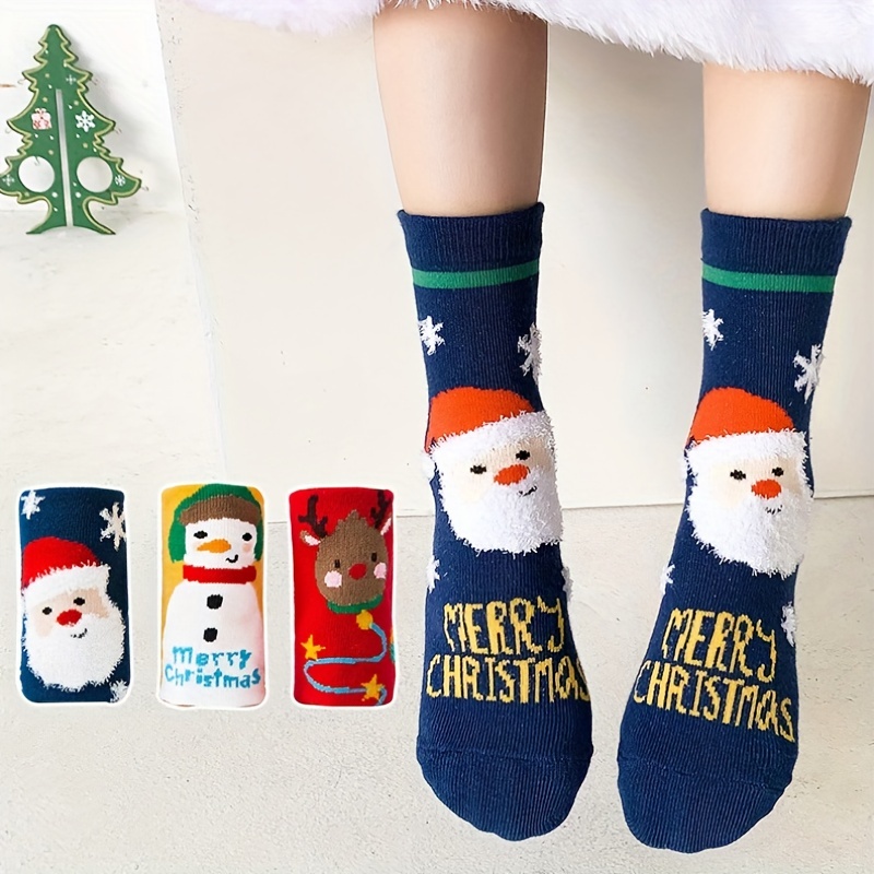 Calcetines de Navidad con dedos de los pies, algodón, calcetines de cama de  cinco dedos, unisex, para enamorados, familia, adultos, niños, paquete de