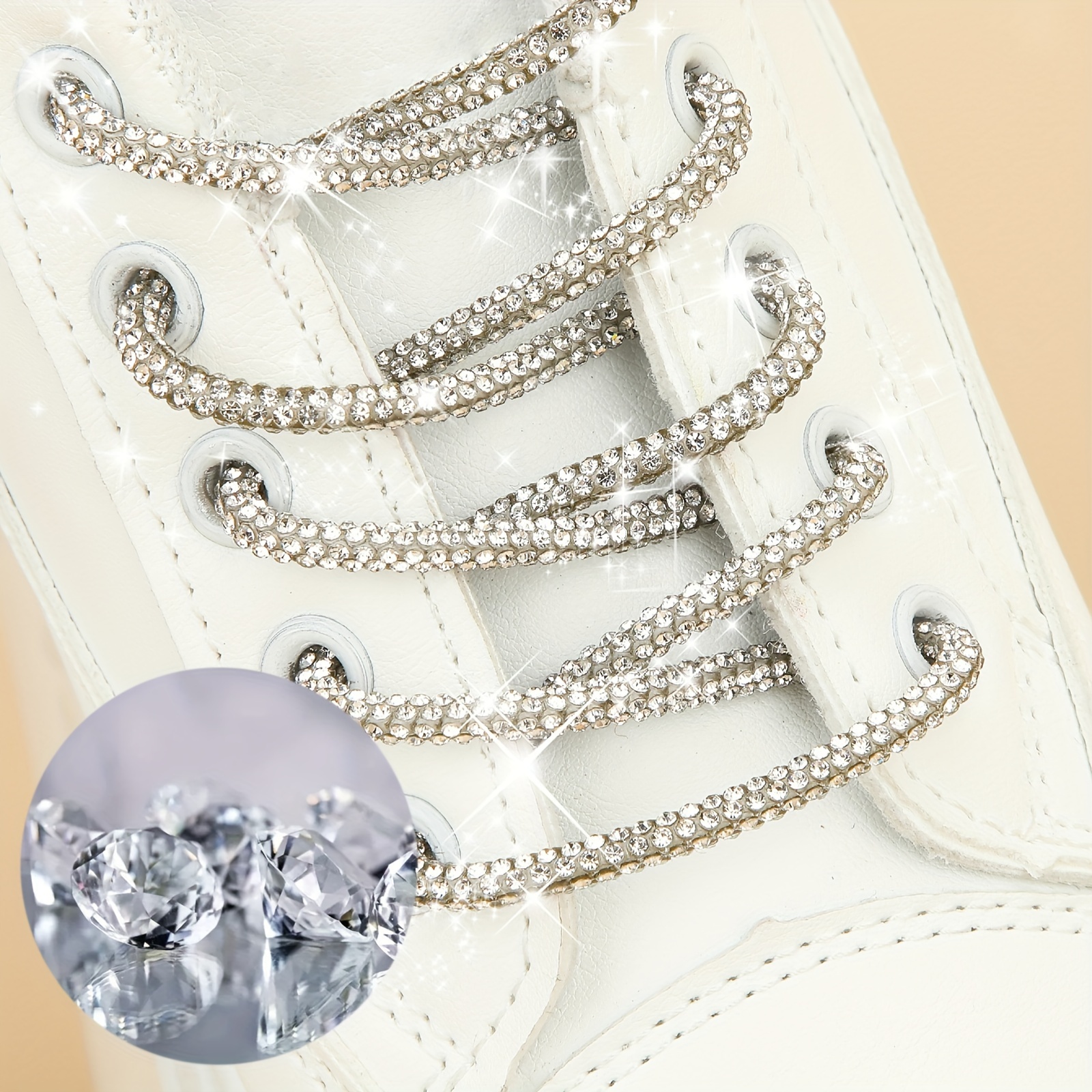 Fashionable DIY Shiny Shoelace Laces - Colorful, Sparkling Rhinestone Embellishments for Sneakers, Easy to Match, Personalized Fashion Accessory, Shoelace Decorations|Sparkling Shoelaces|EasytoMatch Laces