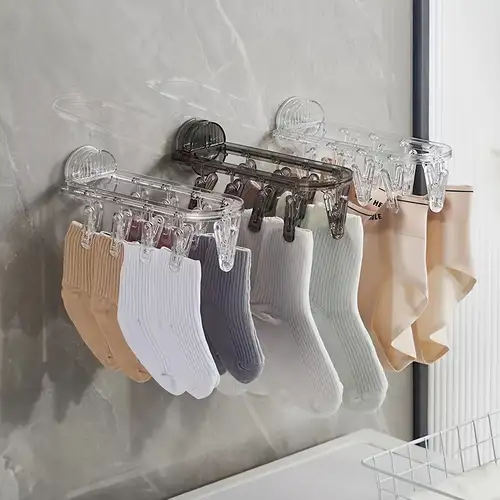 Round Sock Dryer With 18 Pegs Home Round Socks Dryer Underwear Hanger Foldable  Clothes Dryer With 18 Clothespins For Balcony 
