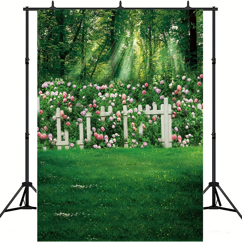 Spring Blue Sky Daisy Flowers Green Grass 7x5ft Vinyl Backdrop Photo  Background