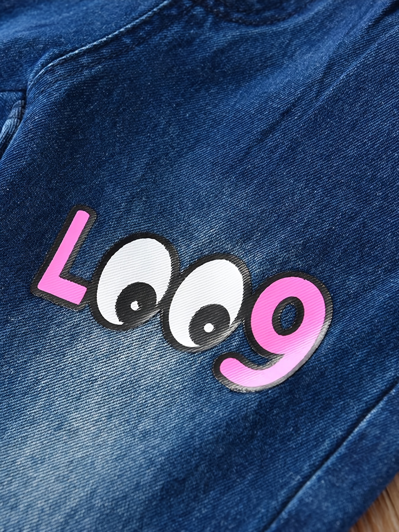 Girls' Graffiti Print Jeans Elastic Waist
