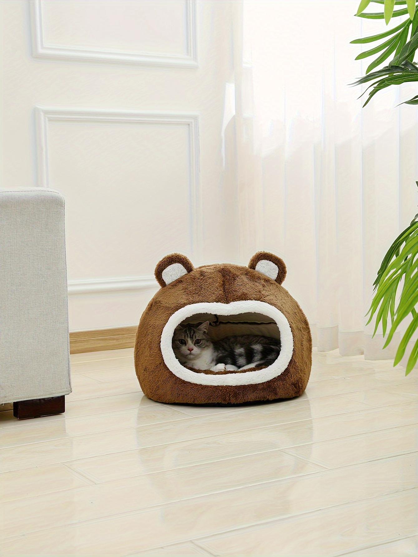 Cute Cat Bed Warm Pet Basket Cozy Cat House Kitten Lounger Temu