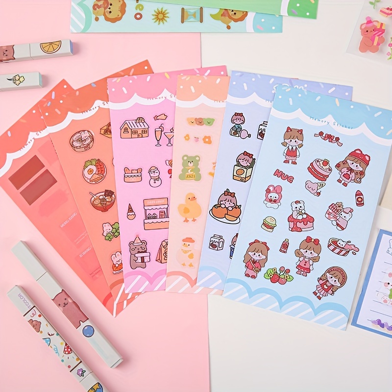 12 Sheets Small Kawaii Letter Stickers Korean Stationery Stickers Laptop  and Water Bottle Decal Sticker Photo Planner Stickers Pocket Sticker for  DIY