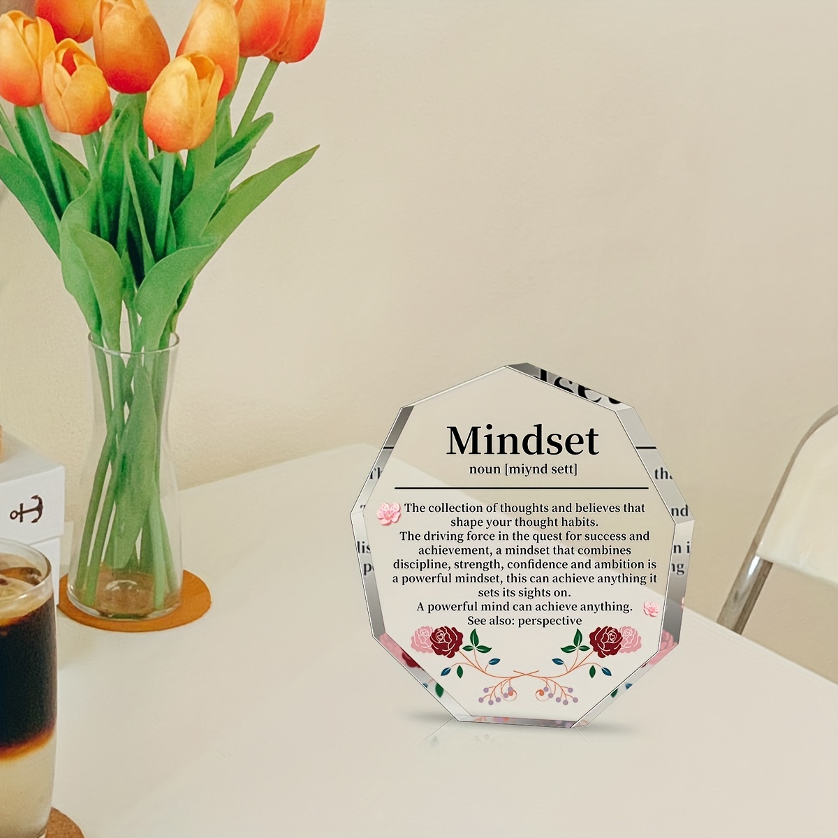 Mindset Inspirational Gifts for Coworker Women Friends Manager Boss Lady  Student Men Teens Mindset Home Office