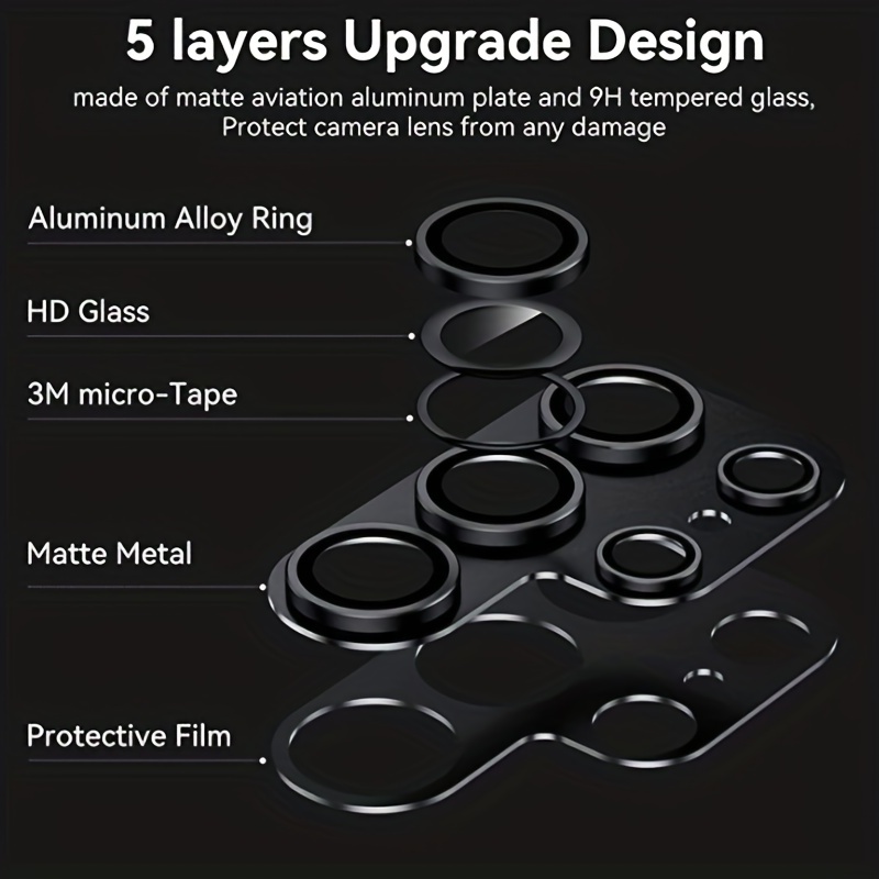 YWXTW Protector de lente de cámara para Samsung Galaxy S23 Ultra, protector  de pantalla de vidrio templado, accesorios individuales de cubierta de