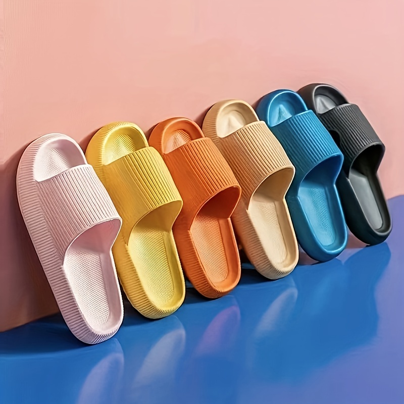Women's Lightweight Flip Flops Solid Color Bathroom Shower - Temu