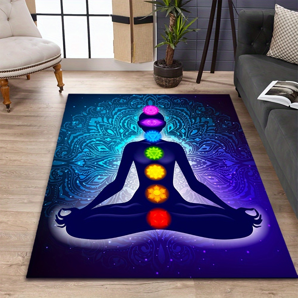 Mandala Pattern Round Yoga Floor Mat Meditation Mat ,Home Bedroom Use Stu  Soft Dia 40cm 