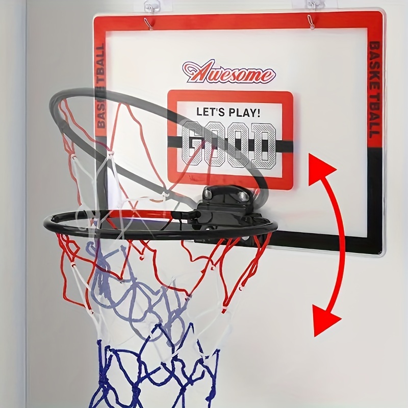 Tablero de baloncesto transparente de puerta colgante Mini tablero de  baloncesto sin golpes con 1 red de canasta 4 gancho 1 baloncesto