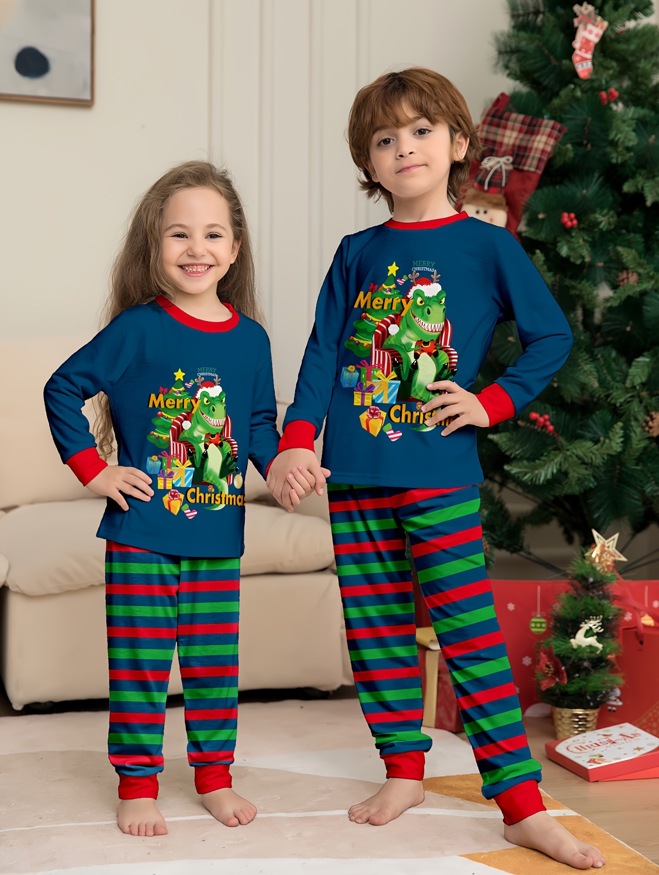 CARETOO Matching Family Pajamas Sets Long Sleeve Christmas Reindeer Plaid  Pjs Striped Kids Holiday Sleepwear Homewear : : Clothing, Shoes 