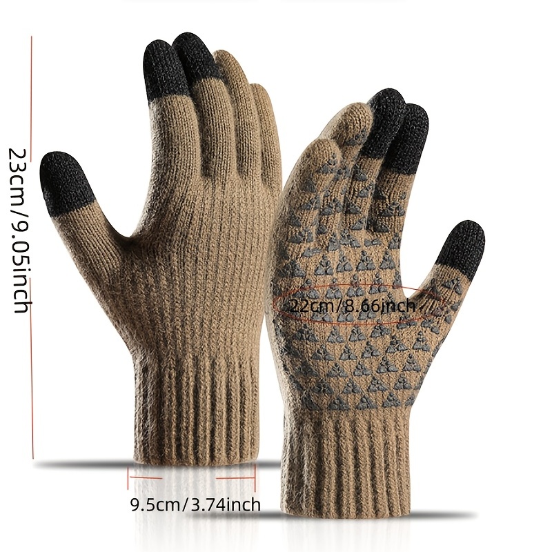 Gants tactiles tricotés en laine pour hommes