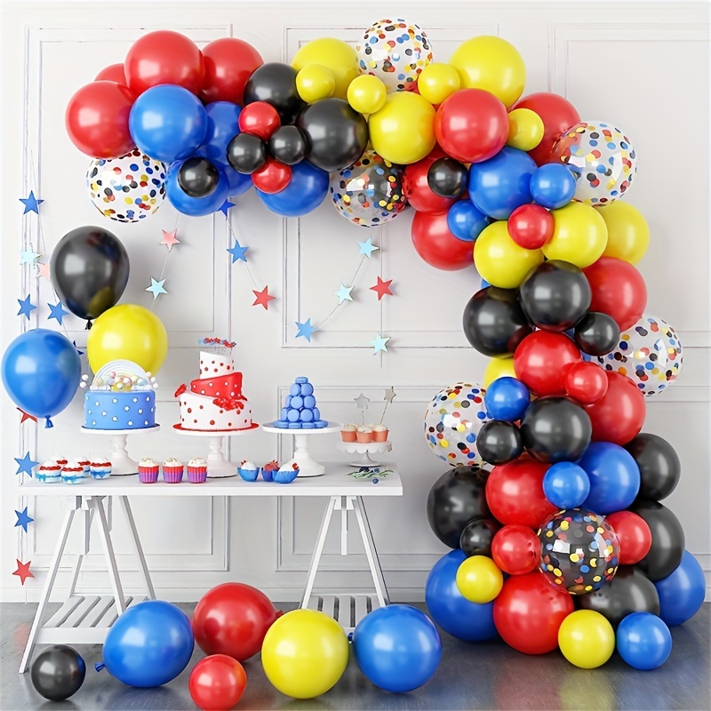Red Black Balloon Garland Arch Kit Confetti Party 1st - Temu