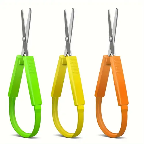 Special Supplies Loop Scissors for Teens and Adults 8 Inches (6-Pack)  Colorful Looped, Adaptive Design, Right and Lefty Support, Small, Easy-Open
