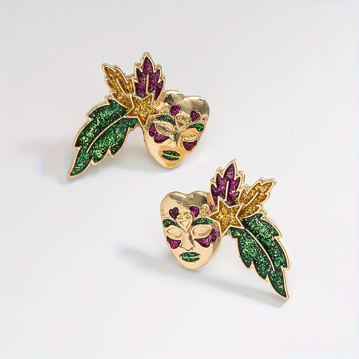 mardi gras star earrings