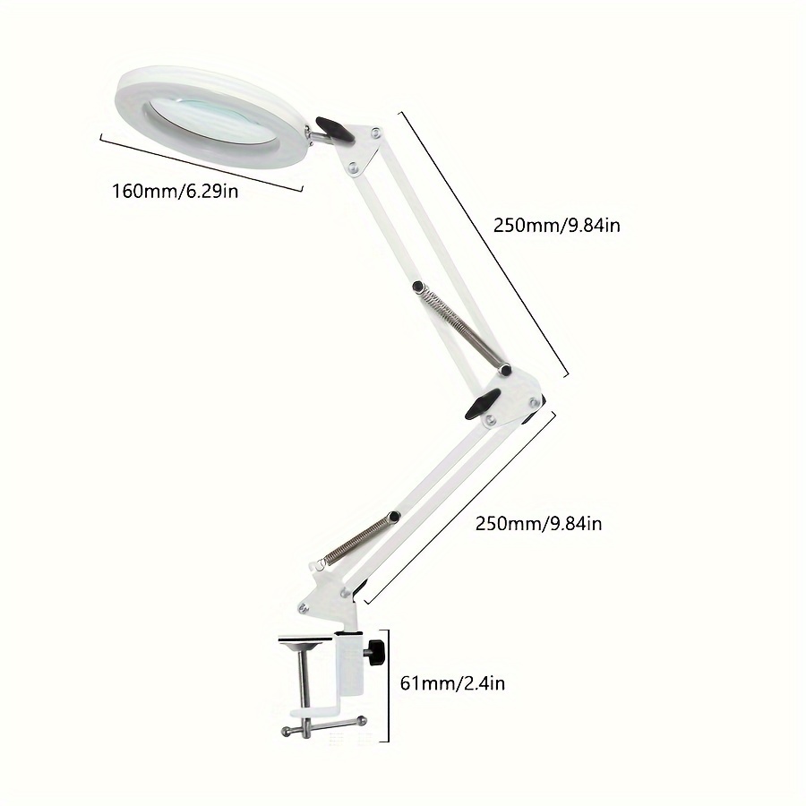 Led Clip Folding Table Light Magnifier Desk Lamp With Lid - Temu