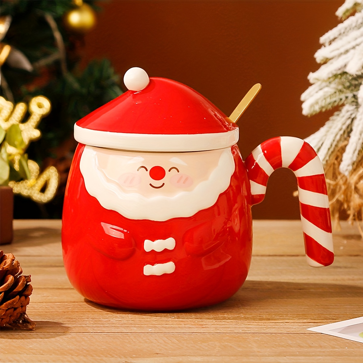 Christmas Ceramic Coffee Mug Classic Santa Claus Beverage - Temu