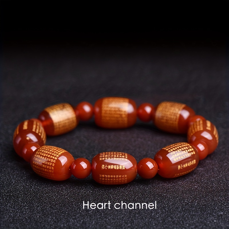 Agate Bead Hand String Bracelet Red Two Colors Gift Father