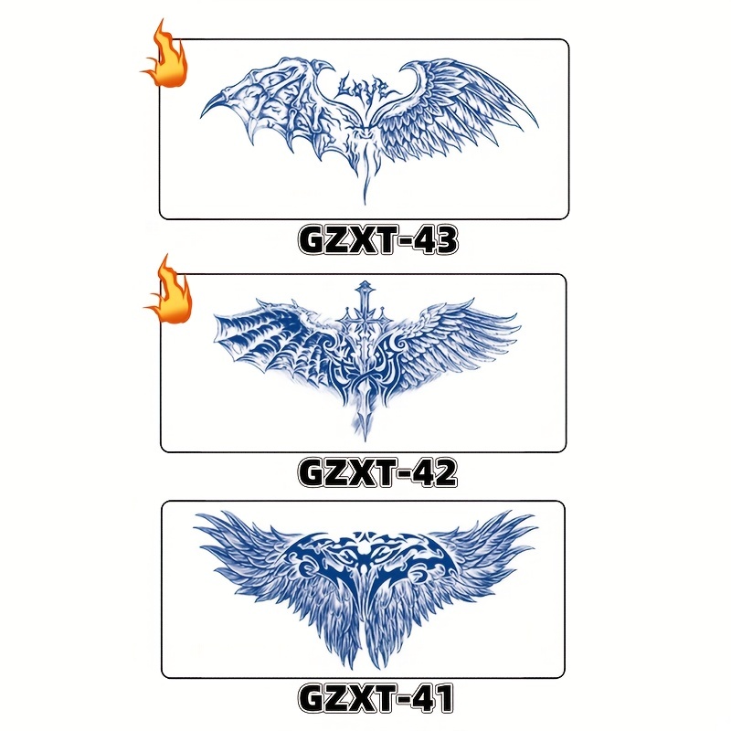 Wing Tattoo Stickers Fruit Juice Herbal Tattoo Sticker Flower Chest