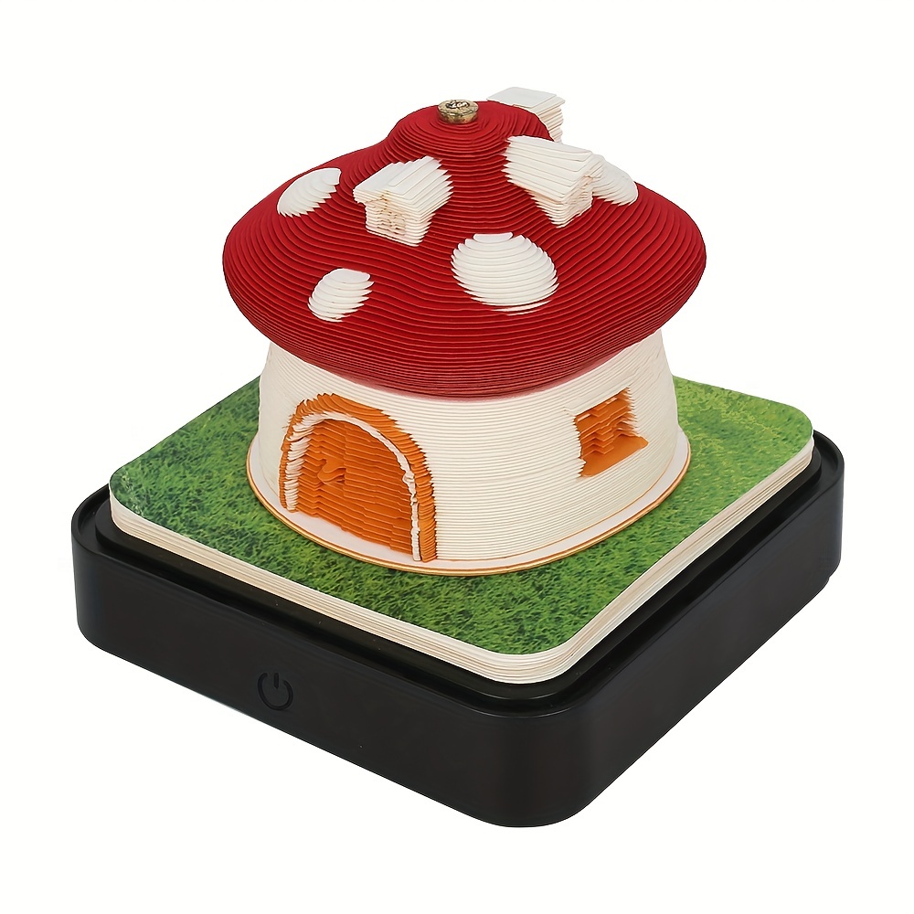 3D Pink Mushroom House 2024 Calendar With Light - Brivelle Store