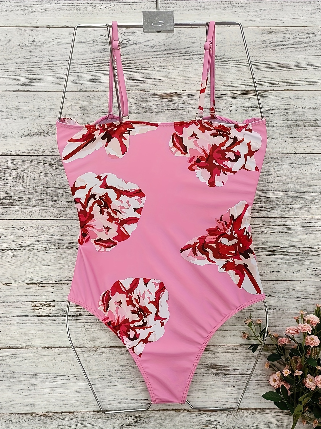 Bikini Flower Summer Pattern Bathing Suit Women's Swimwear Bikini Swimming  Costume Tummy Control Swimsuits M