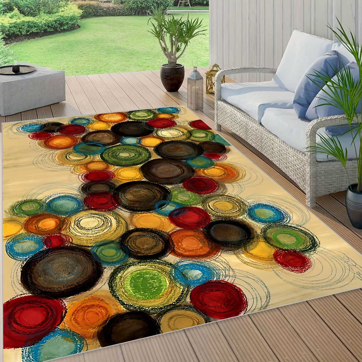 Floral Faux Wool Area Rug Soft And Durable Indoor - Temu