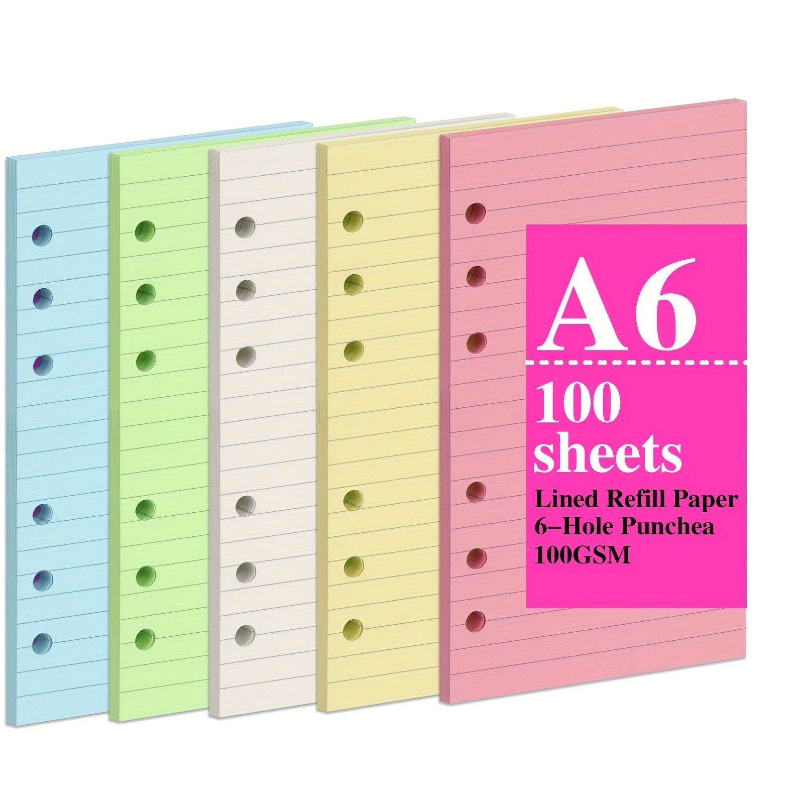 Organize Your Life: 6-hole Loose Leaf Paper Refill For Budget, Weekly &  Monthly Planner Refills With Binder Pocket Sticker Rulers - Temu Japan