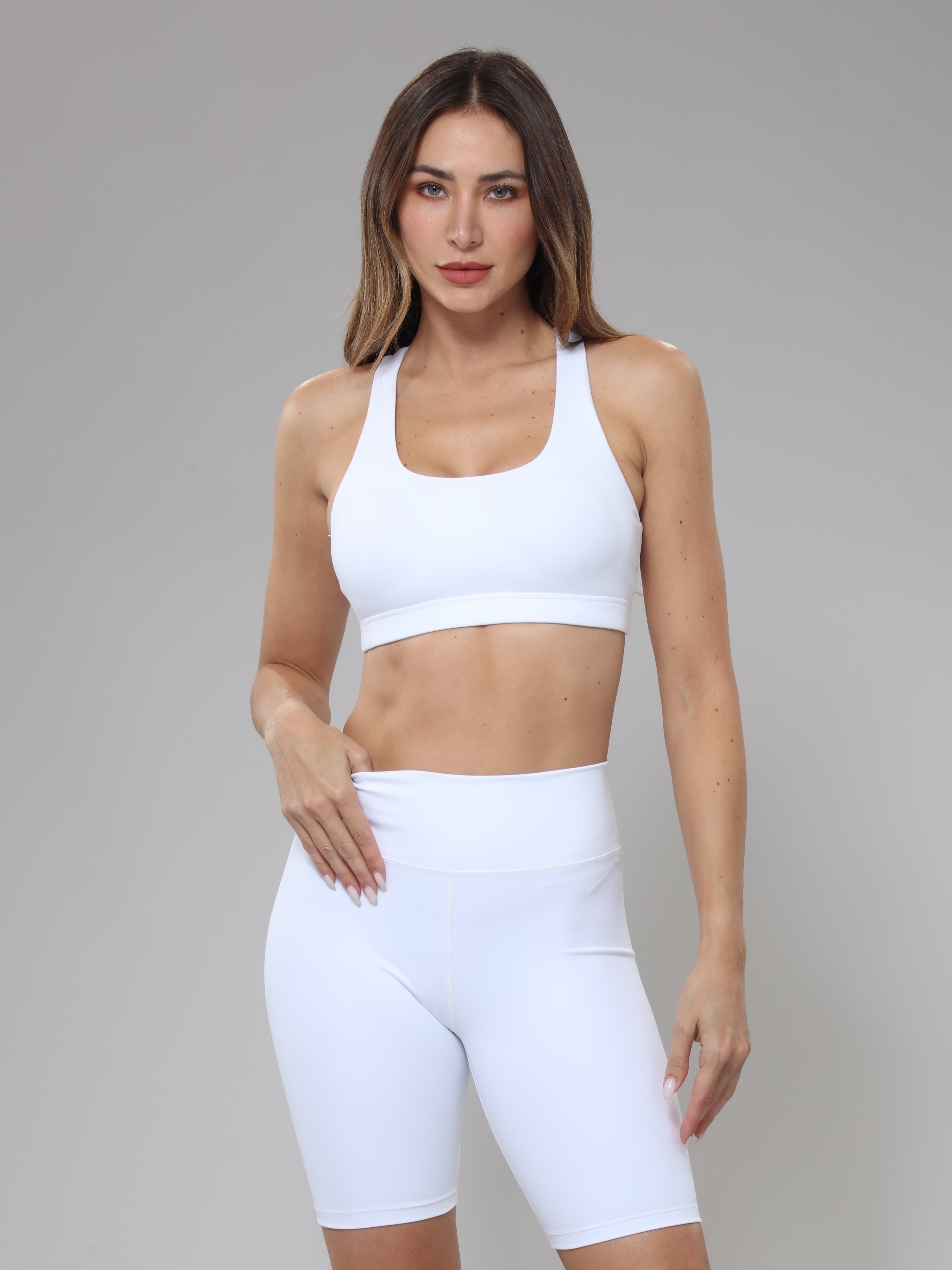 Racerback Ribbed Wireless Bra Comfy Breathable Full Coverage