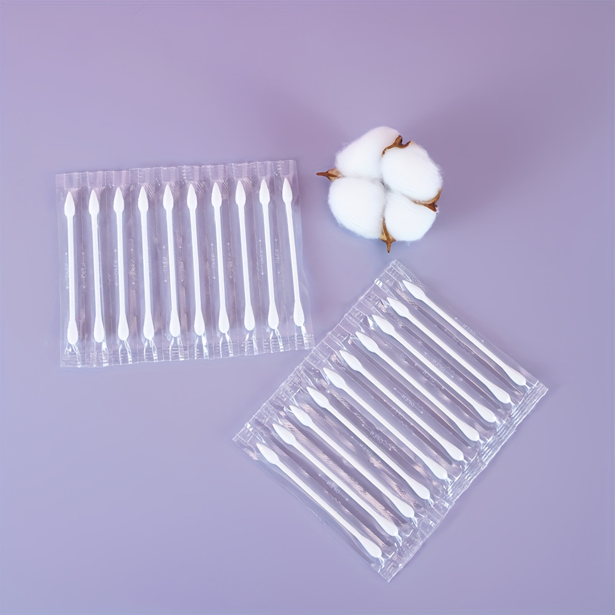 

50pcs Cleaning Cotton Swabs, Round & Pointed Tip Double Head Design For Ear Nose Clean Excellent Beauty Tools For Effective Makeup And Personal Care, Individually Packaged - Travel Accessories