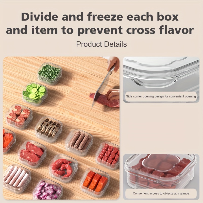 Refrigerator Storage Box Fridge Organizer Meat Fruit Vegetable Food  Container Sealed Fresh Box With Lid Kitchen Accessories