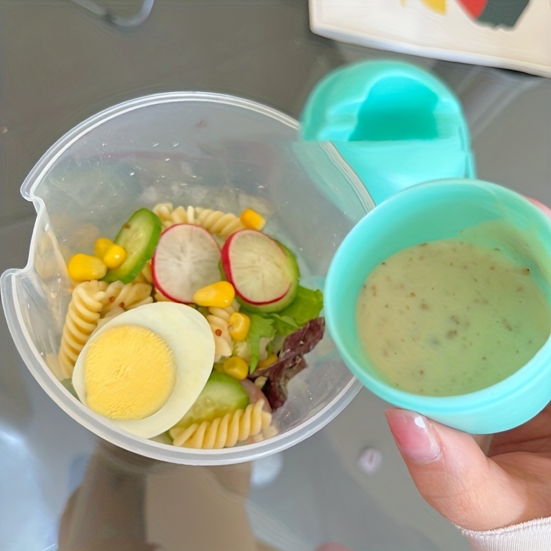 Leakproof Bpa Free Portable Double-layer Breakfast Cup With Fork - Perfect  For Yogurt, Oatmeal, Milk, Salad & Lunch! - Temu