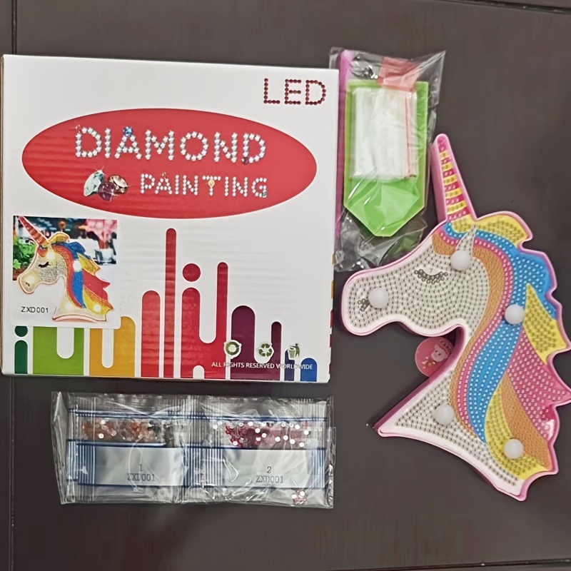 Diamond Painting Lamp with LED Lights, DIY 5D Special Shaped Beads