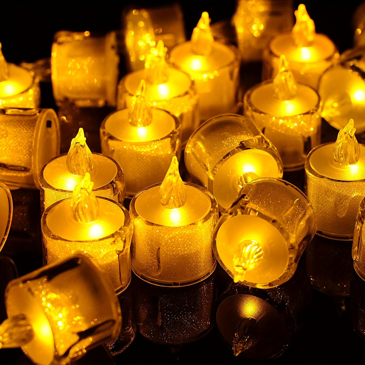 Bougies LED sans flamme avec chandelier transparent, 1 pièce, bougies à  piles réalistes pour décoration de maison, noël et nouvel an