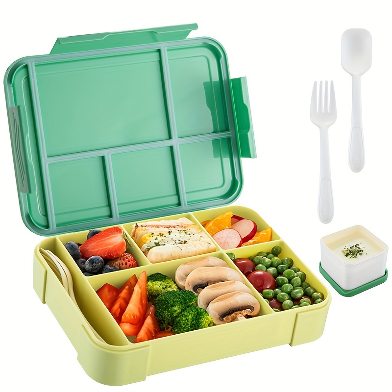 1pc Microwave Safe Plastic Lunch Box With Compartments For Adults Or  Students