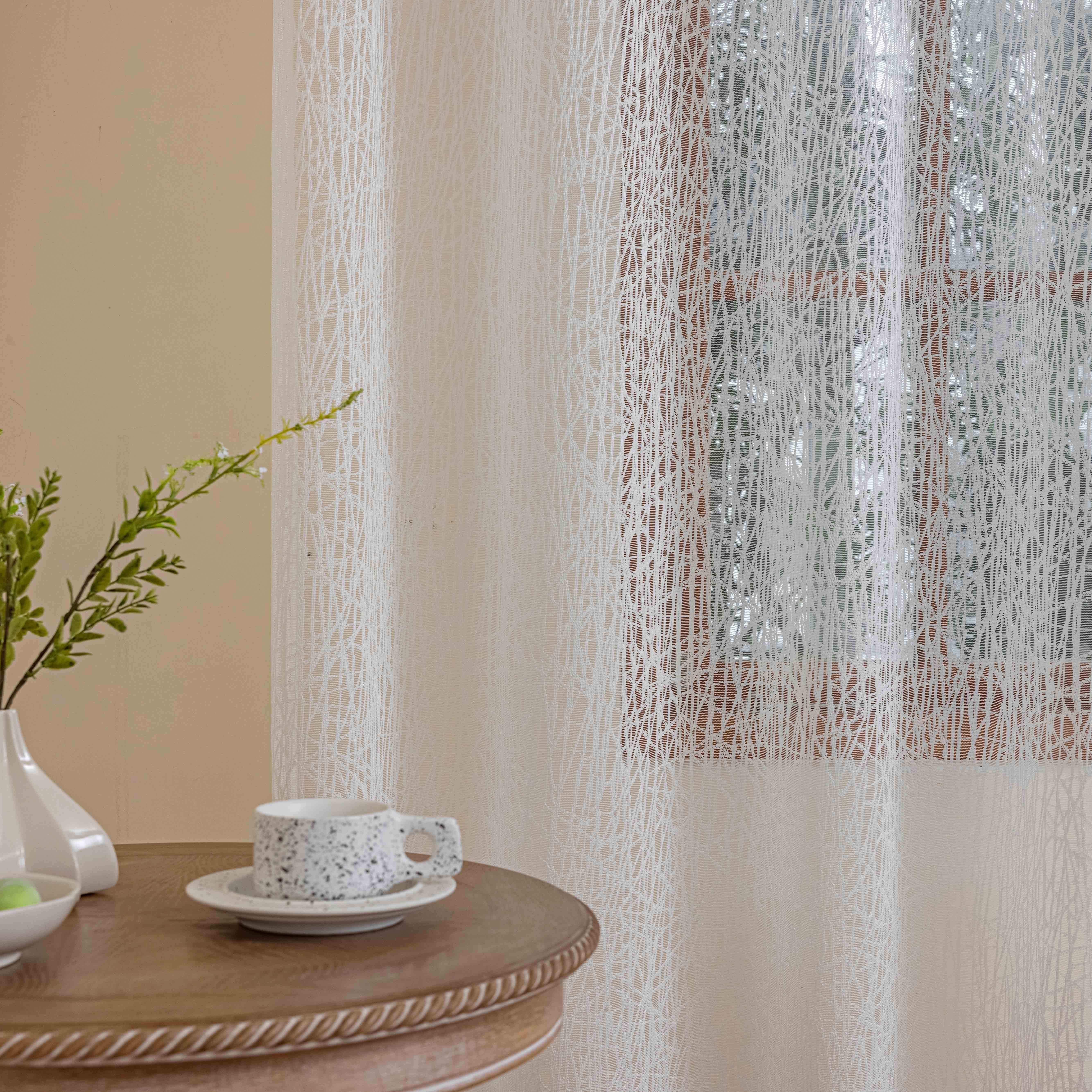 Translucide Tulle Feuilles Fenêtre Sheer Écran Poche Voile Rideaux Pour Chambre Salon 100x200