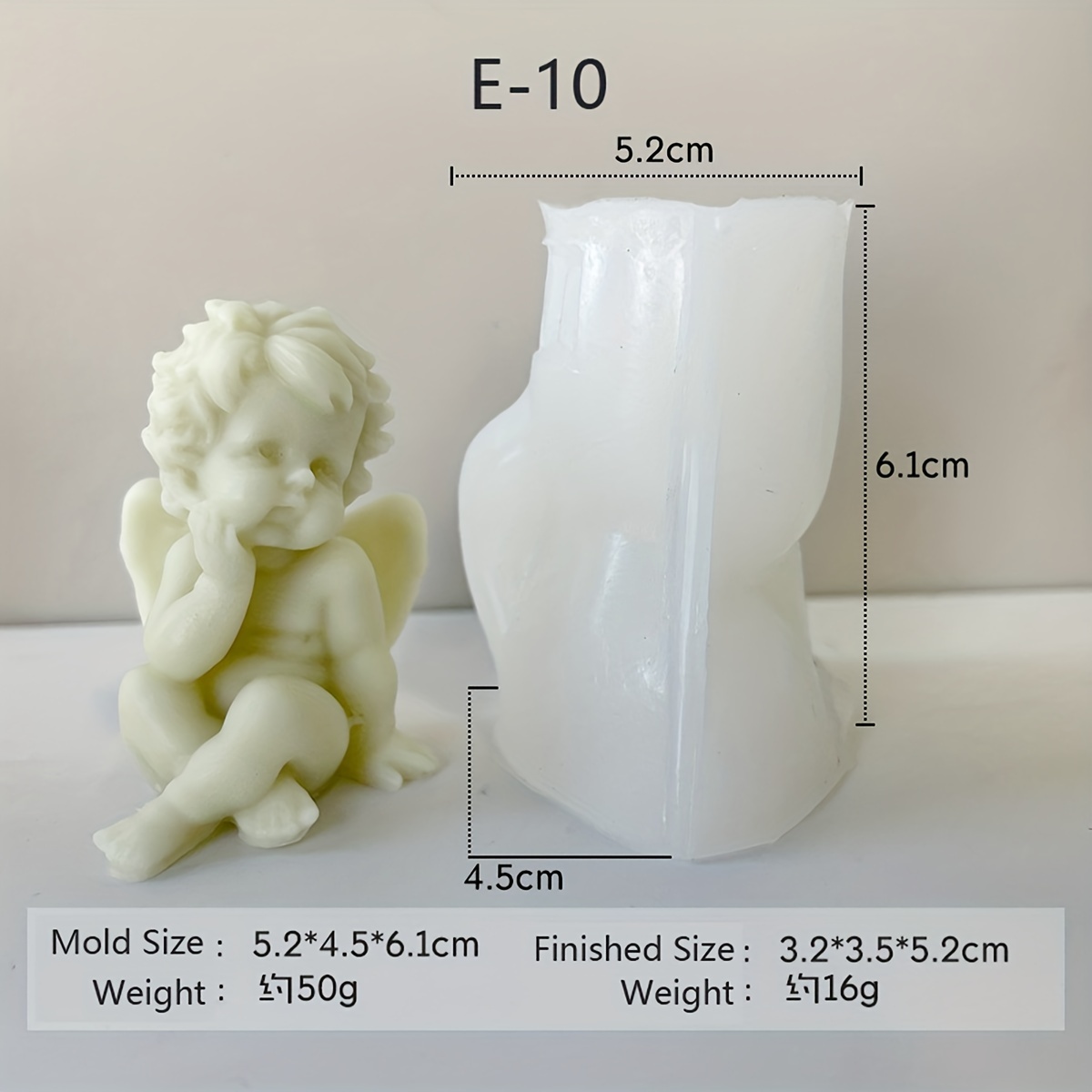 3D silicone mold Bear angel for soap, candles, gypsum, choc