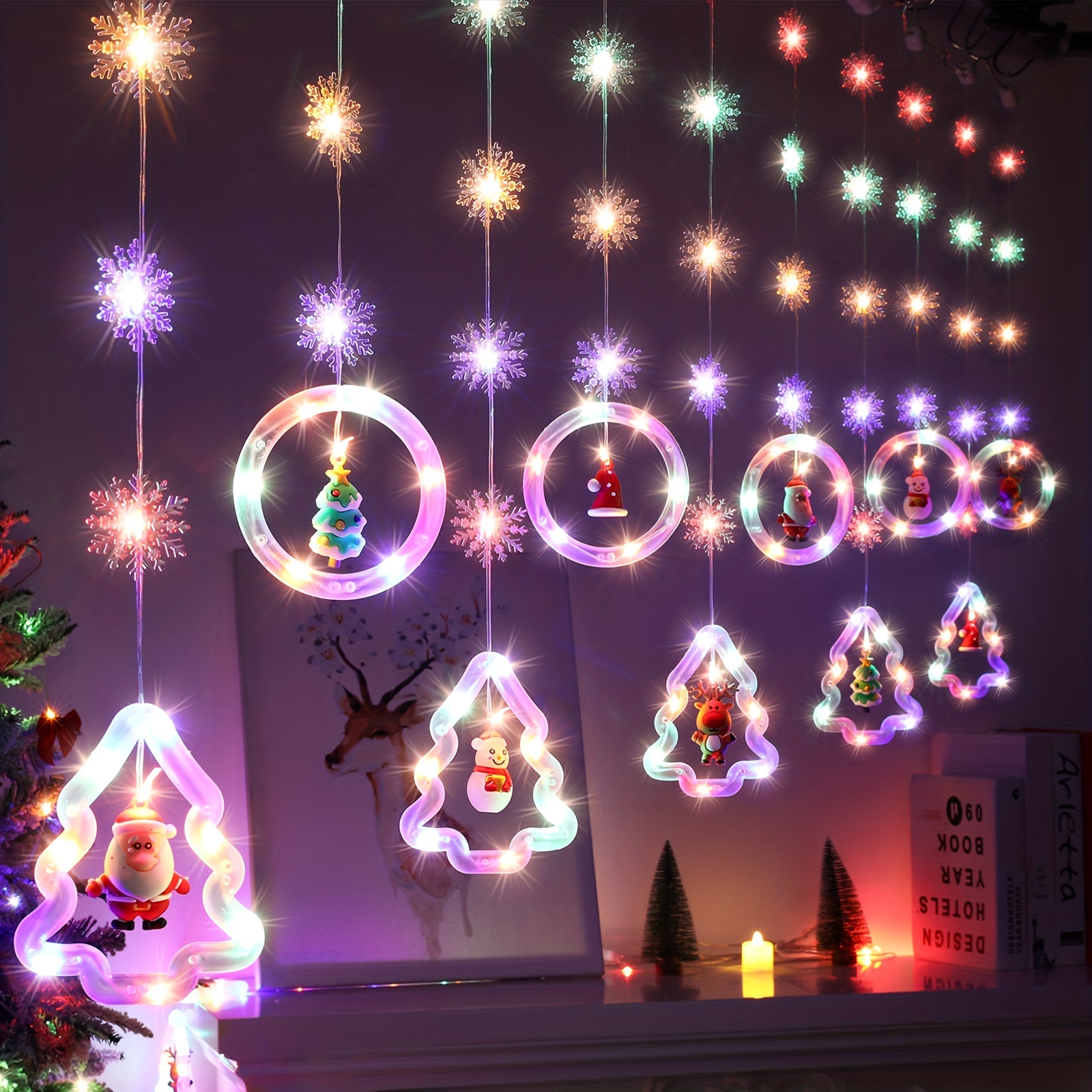 Guirlandes lumineuses à LED pour rideaux décoration de Noël - Temu  Switzerland
