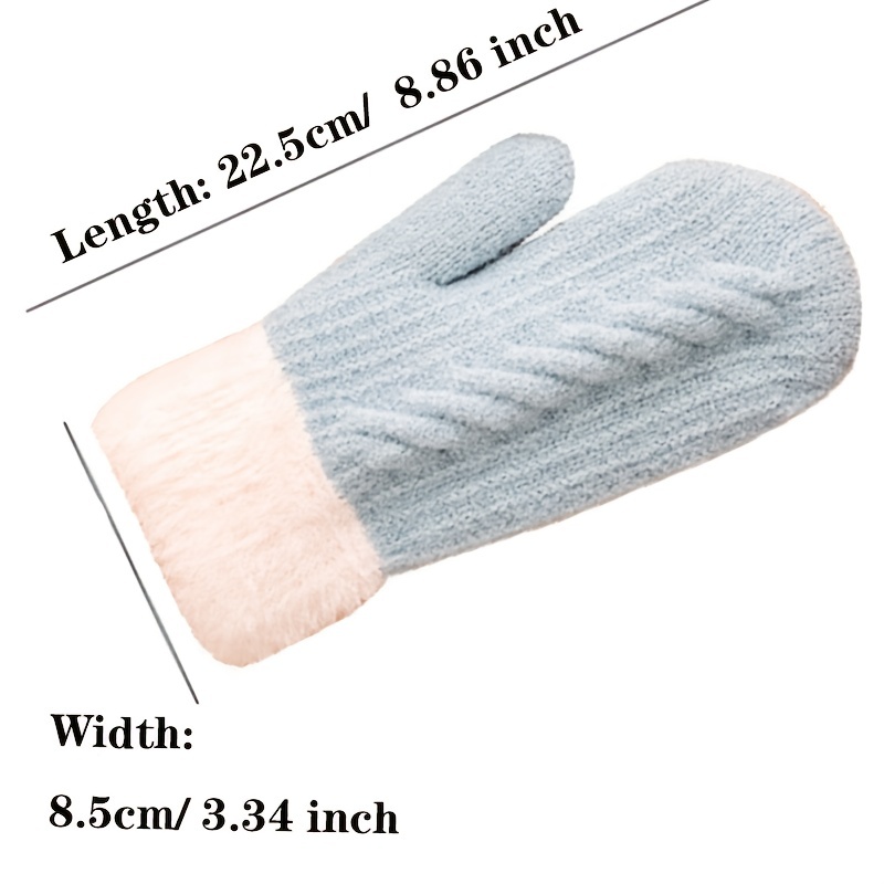 Unisex Angora Wool Over The Wrist Short Fullfinger Winter Gloves